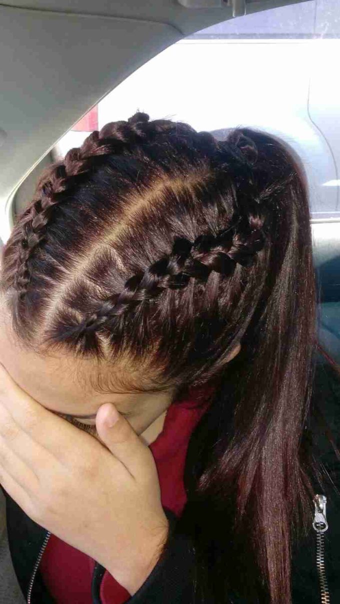 two braids high ponytail hairstyle