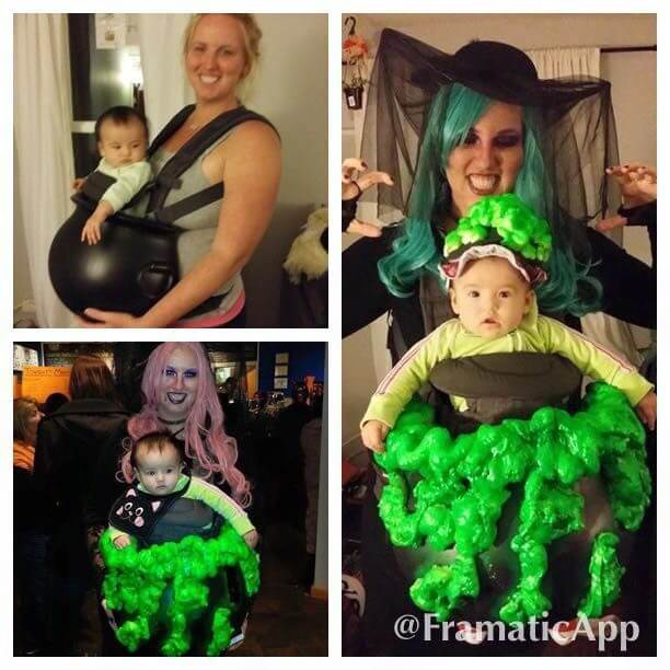 cauldron of potions baby carrier halloween costume idea