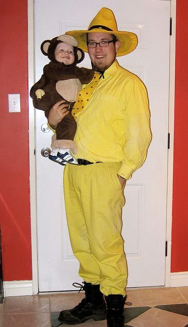 curious george baby carrying halloween costume idea