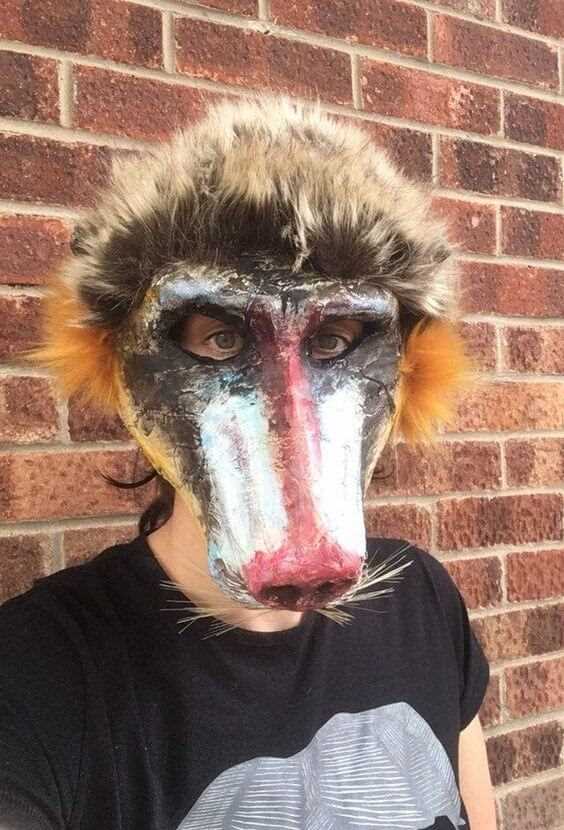 diy creepy monkey mask halloween idea