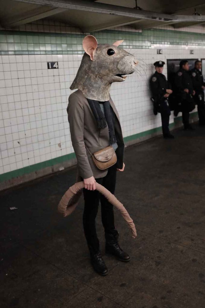 creepy diy rat halloween costume idea