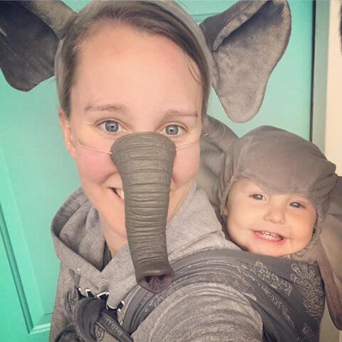 elephant baby carrier halloween costume idea