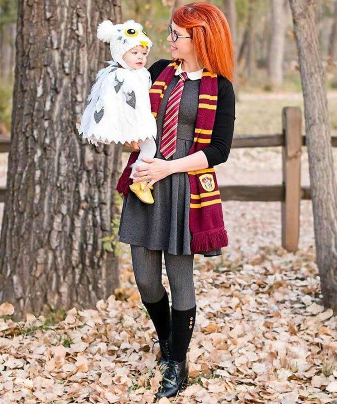 harry potter hedwig owl baby carrying halloween costume idea