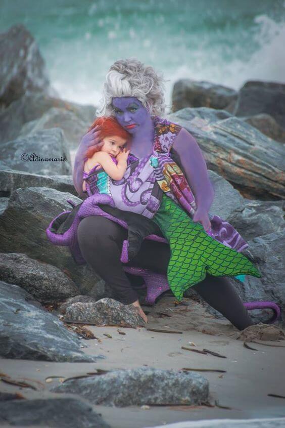 little mermaid baby carrying halloween costume idea