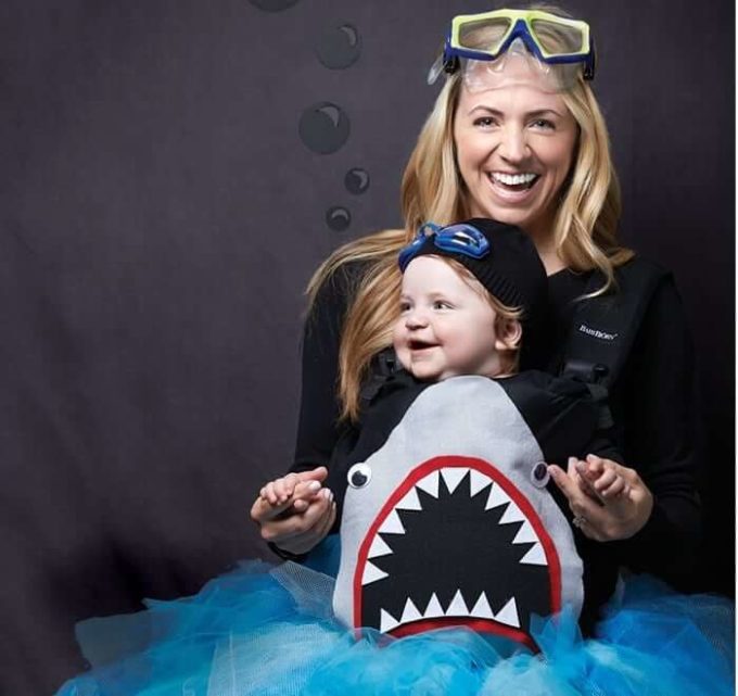 little shark baby carrier halloween costume idea