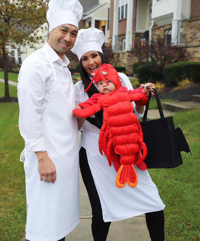 lobster baby carrying halloween costume idea