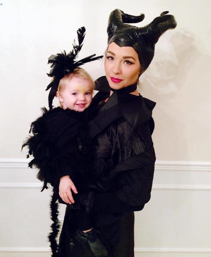 maleficent raven baby carrier halloween costume idea