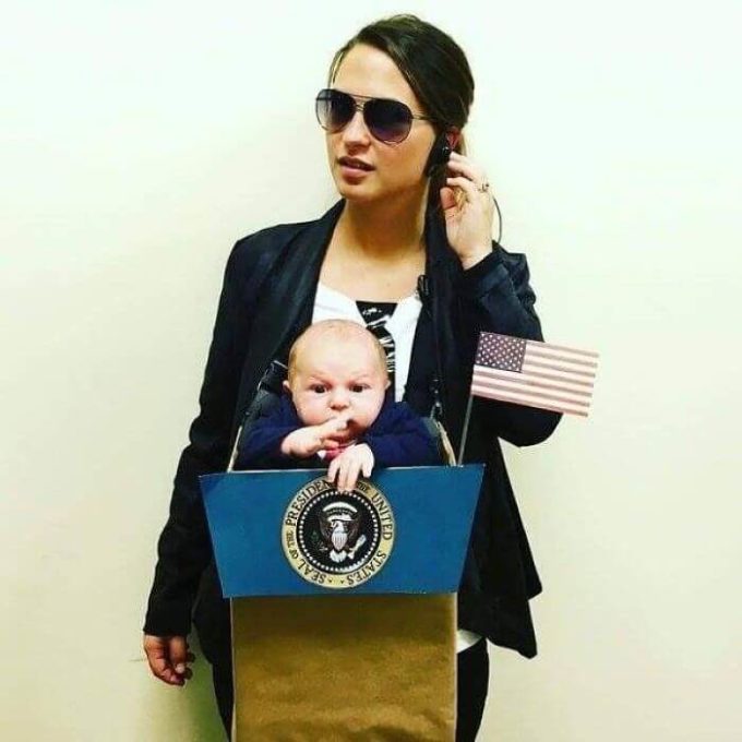 mr president baby carrier halloween costume idea