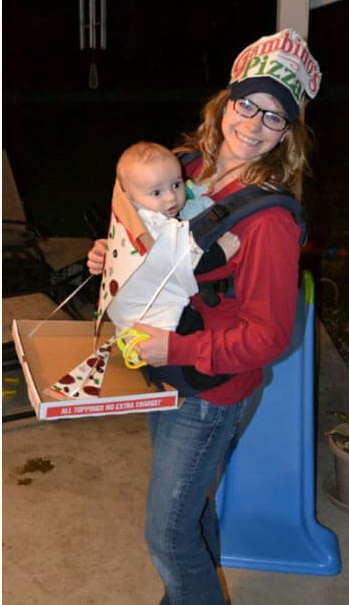pizza delivery baby carrier halloween costume idea