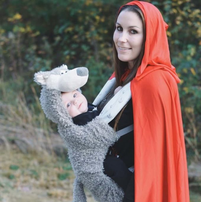 red riding hood wolf baby carrier halloween costume idea