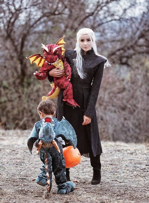 GOT the khaleesi mother of dragons family halloween costumes ideas
