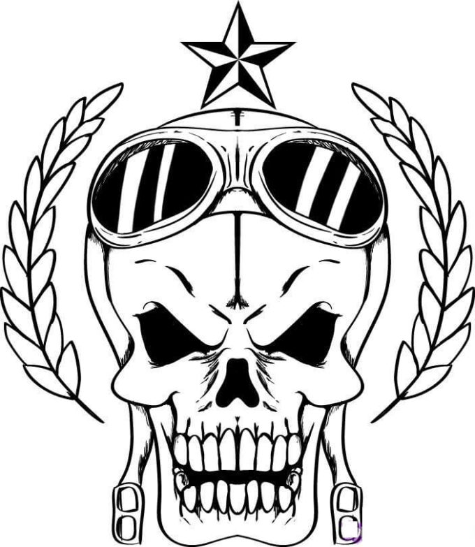 alien skull coloring picture