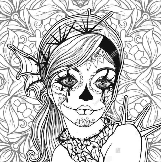 day of the dead coloring picture
