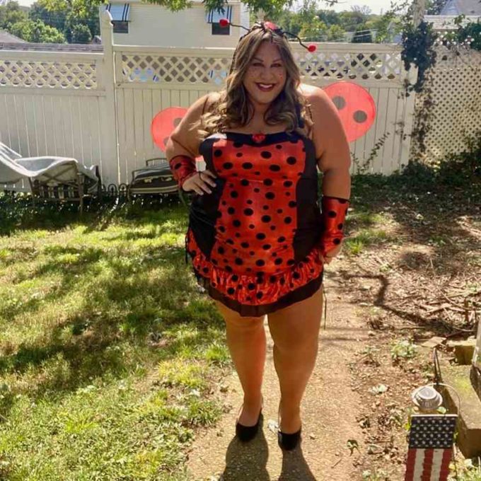 lady bug homemade plus size halloween costume idea