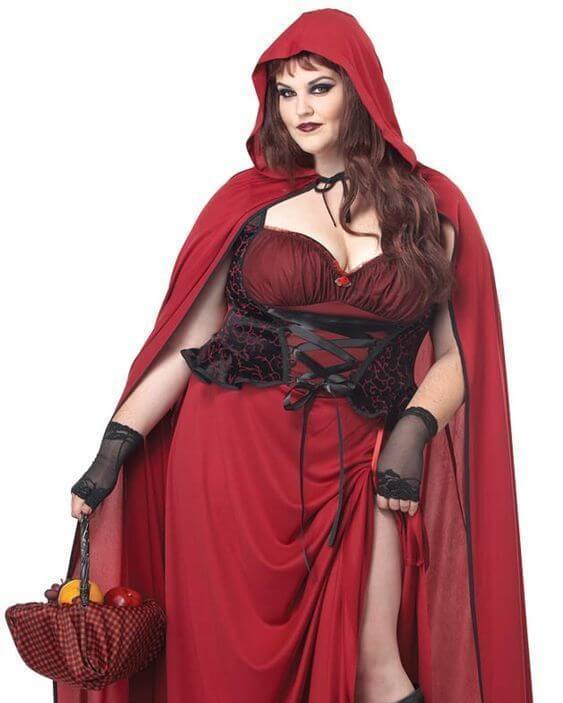 homemade red riding hood plus size halloween costume idea