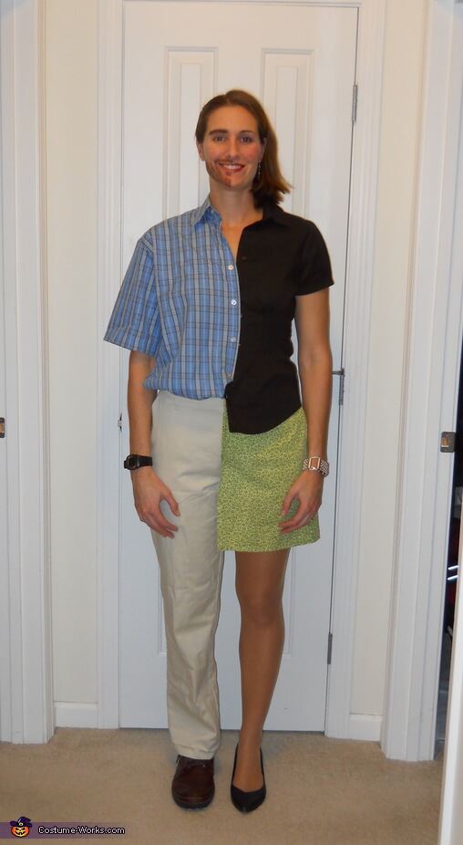 half man-half woman costume idea for halloween