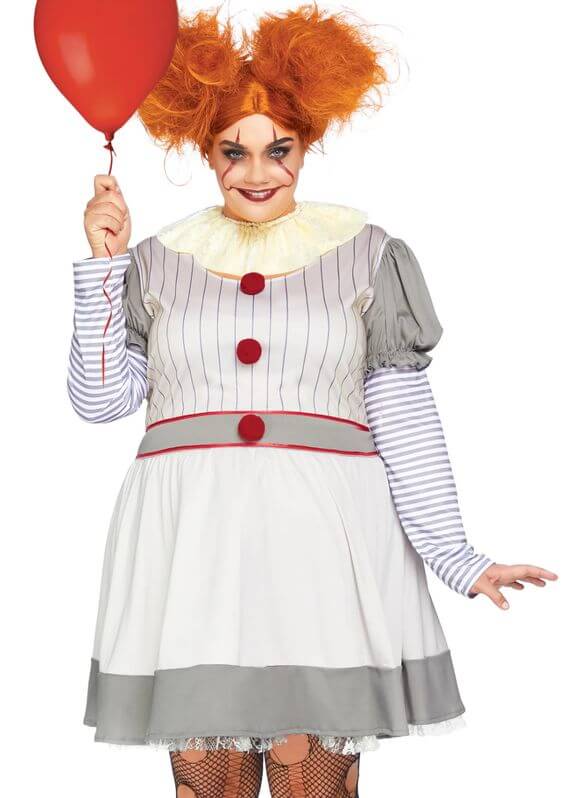 homemade clown plus size halloween costume idea