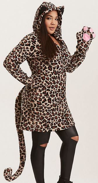 homemade leopard plus size halloween costume idea
