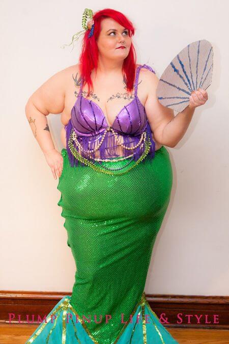 homemade little mermaid ariel plus size halloween costume idea
