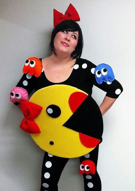 homemade ms pacman plus size halloween costume idea
