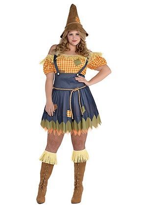 homemade scarecrow plus size halloween costume idea