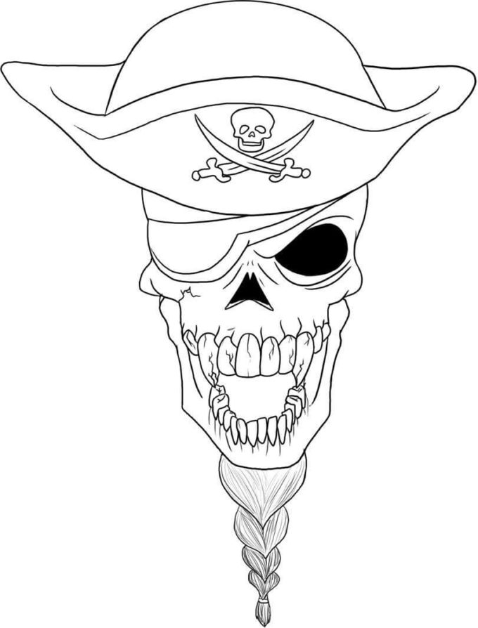 pirate skull coloring picture