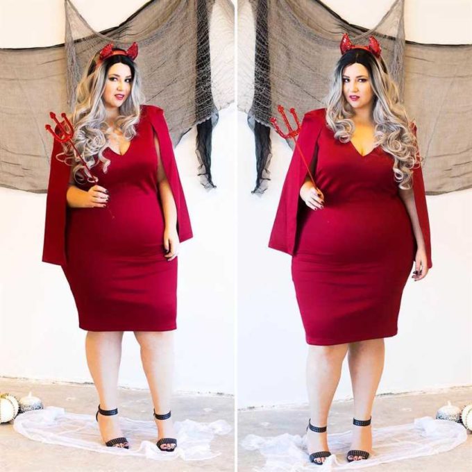 sexy diy devil plus size halloween costume idea
