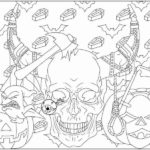 halloween skull coloring picture