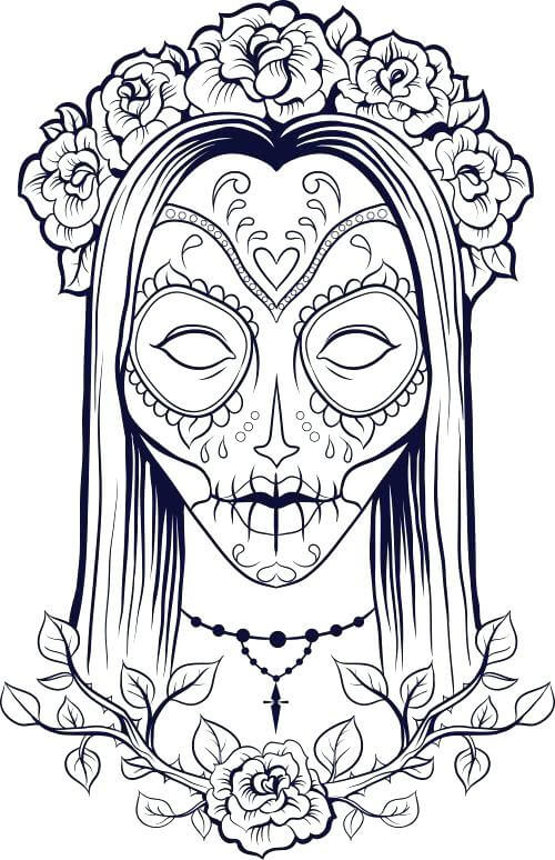 sugar skull coloring picture