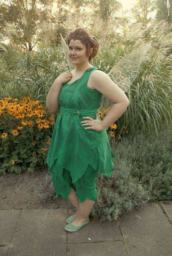 tinker bell homemade plus size halloween costume idea