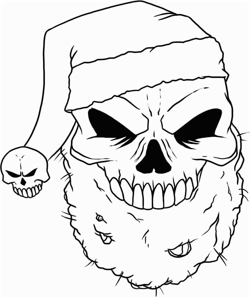 wicked santa skull coloring picture