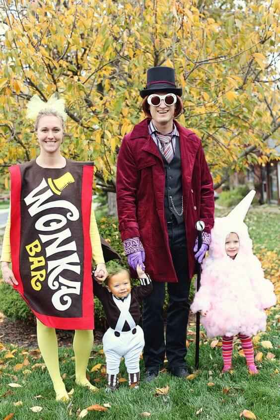 willy wonka family halloween costumes ideas