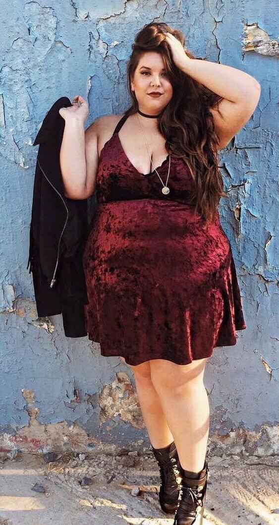hot maroon christmas party dress for plus size women