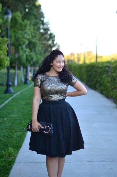 sparkly black skirt outfit for christmas fashion