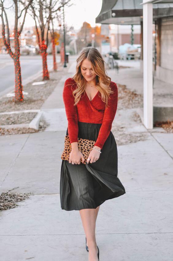 red and black classy christmas party outfit