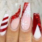 acrylic coffin christmas nails