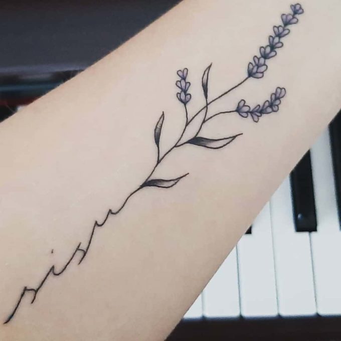 20 Delicate Lavender Sprig Tattoo Ideas EntertainmentMesh