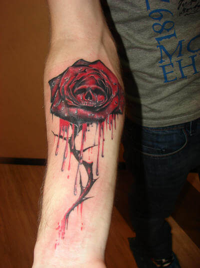 30 Bleeding Rose Tattoo Meaning And Designs Ideas