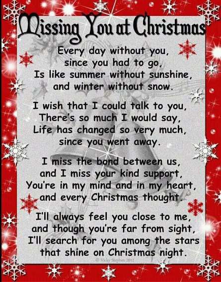 missing you at christmas poems for him-her