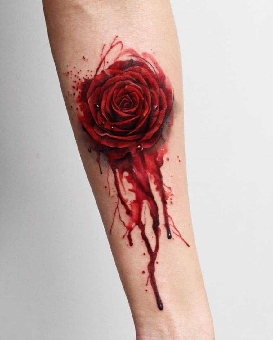 30 Bleeding Rose Tattoo Meaning And Designs Ideas Entertainmentmesh