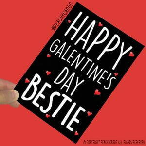 happy galentines day card image for bestie