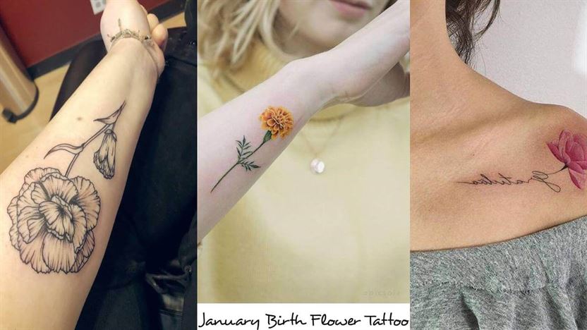 January birth flower tattoo ideas