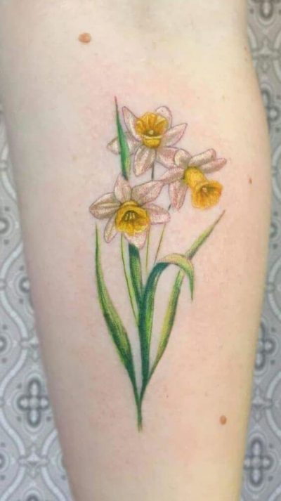 20+ Daffodil March Birth Flower Tattoo Design Ideas – EntertainmentMesh
