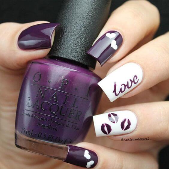 valentines day purple nails