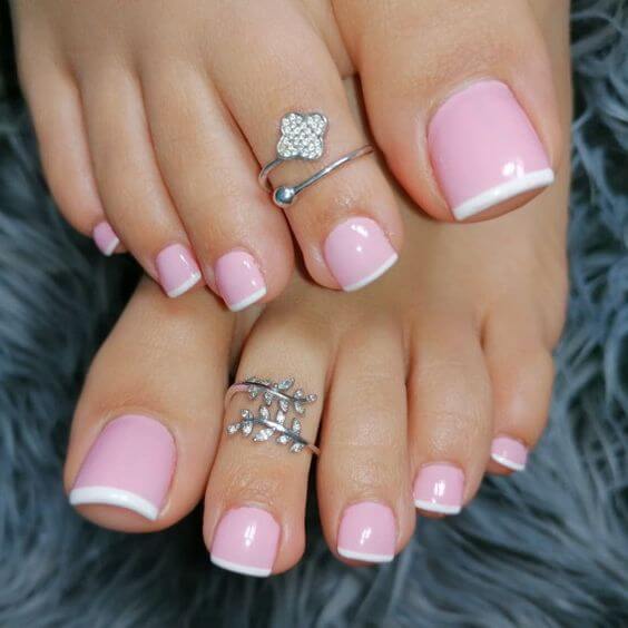 french tip toe nail designs for summer