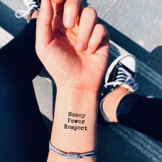 10+ Money Power Respect Tattoo Design Ideas For Men & Women