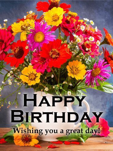 happy birthday flowers images