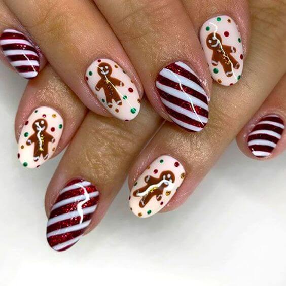 gingerbread nails for christmas holidays