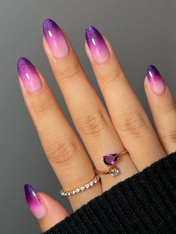 purple ombre nail designs