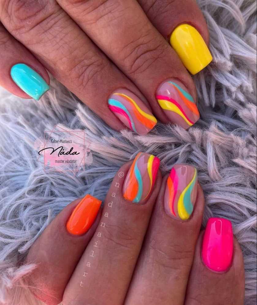 neon summer nails